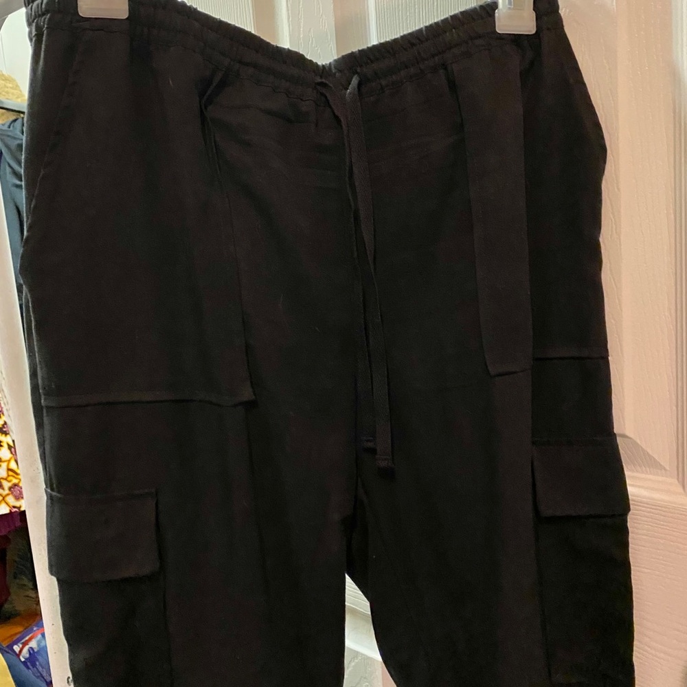 Black Cargo Joggers